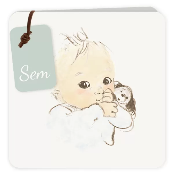 Jongen met knuffelhond