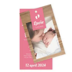 Labels hout met roze - Lucie