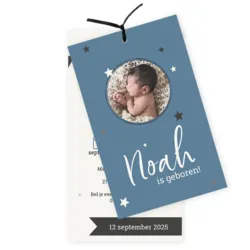Label met sterren blauw