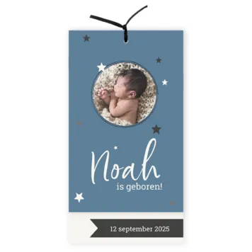 Label met sterren blauw
