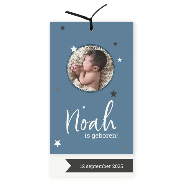 Label met sterren blauw