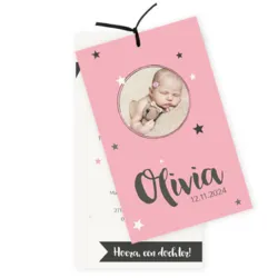 Label roze met sterren