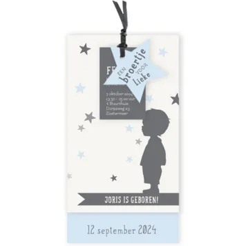 Label met silhouet (jongen)