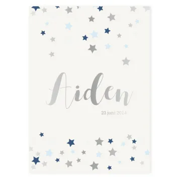 Blauw zilveren sterrenregen Aiden