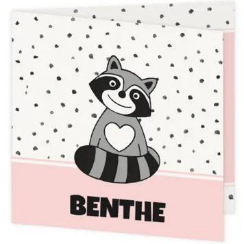 Geboortekaart wasbeertje - Benthe