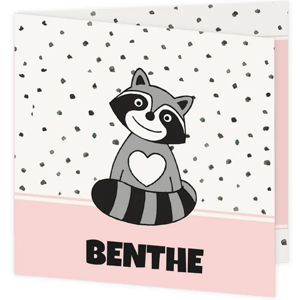 Geboortekaart wasbeertje - Benthe