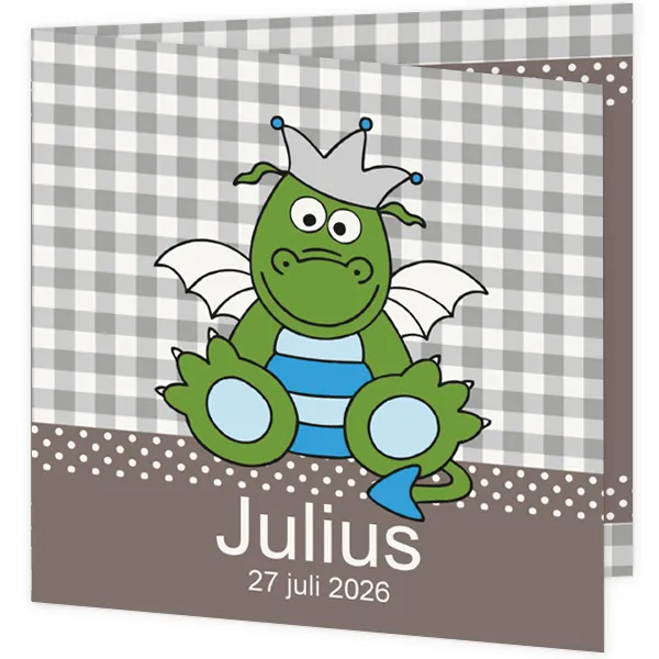 Geboortekaart jongen draakje