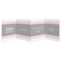 Geboortekaartjes in de kleur Roze - geboortekaartje JJ113-M
