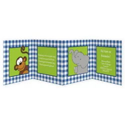 Geboortekaart vierluik dieren groen blauw