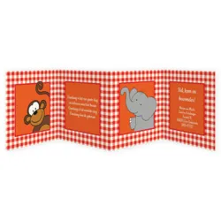 Geboortekaart vierluik dieren oranje