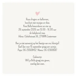 Kraamborrel wereldbol roze