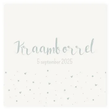 Kraamborrel met sterretjes en hartjes op parelmoerpapier jongen