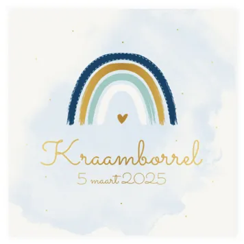 Kraamborrel regenboog jongen met foliedruk
