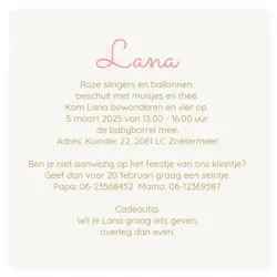 Kraamborrel regenboog meisje met foliedruk