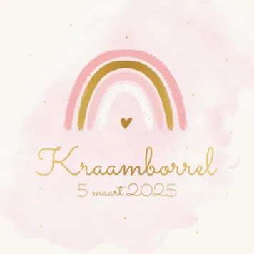 Kraamborrel regenboog meisje met foliedruk