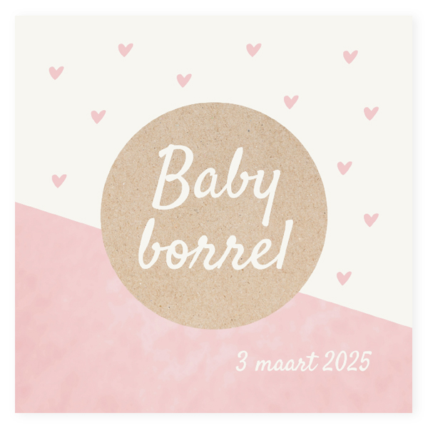 Babyborrel schuin vlak met cirkel meisje
