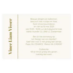 Babyborrel donkerblauw met goudfolie