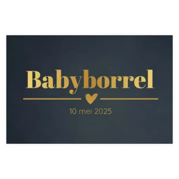 Babyborrel donkerblauw met goudfolie