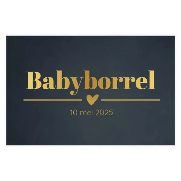 Babyborrel donkerblauw met goudfolie