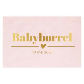 Babyborrel roze met goudfolie