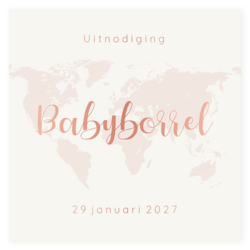 Babyborrel wereldkaart met foliedruk
