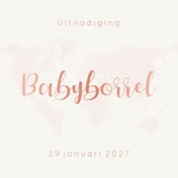 Babyborrel wereldkaart met foliedruk