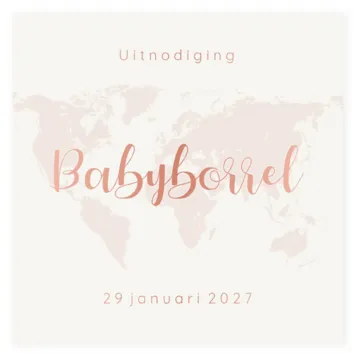 Babyborrel wereldkaart met foliedruk