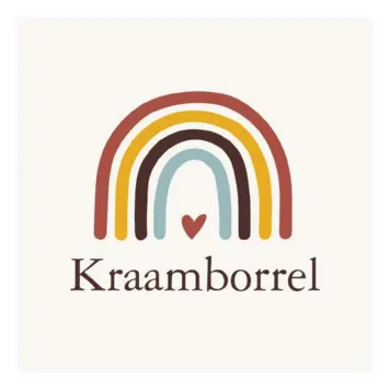 Kraamborrel regenboog met hartje jongen