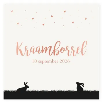 Kraamborrel zusje silhouet zwart met foliedruk