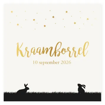 Kraamborrel broertje silhouet zwart met foliedruk