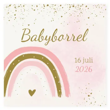 Babyborrel drieluik met regenboog roze