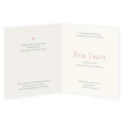 Geboortekaart hartjes rose goud