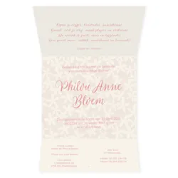 Geboortekaart roze bloemetjes