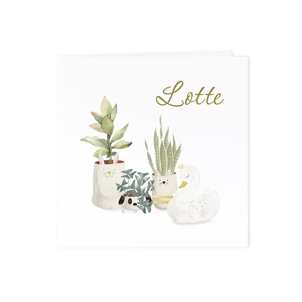 Lief geboortekaartje met zwaan