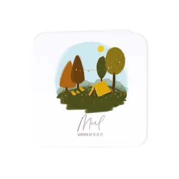 Geboortekaart met retro kampeertentje
