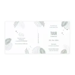 Geboortekaart junglethema en boho met goudfolie
