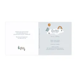 Geboortekaart schattige dino in trendy aardekleuren
