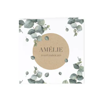 Geboortekaart eucalyptus met eco 