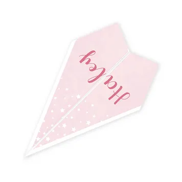 Vliegtuig kaartje sterren roze