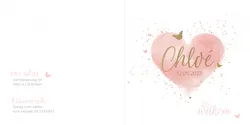Geboortekaartje Chloé - Hart met vlindertjes