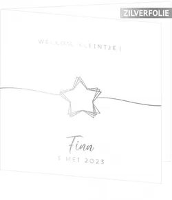 Geboortekaartje Finn - Zilveren ster
