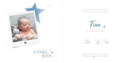 Geboortekaartje Finn - Zilveren ster