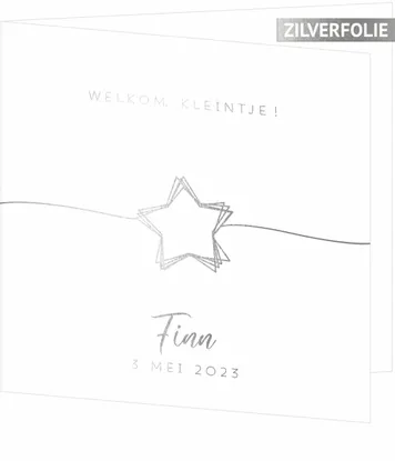 Geboortekaart Finn - Zilveren ster