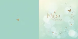 Geboortekaart Milou - Vlindertjes in goud