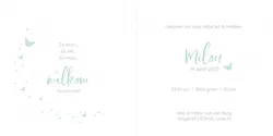Geboortekaart Milou - Vlindertjes in goud