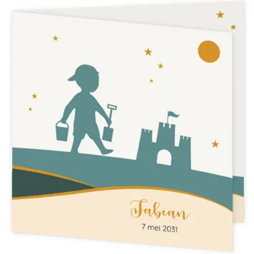 Geboortekaart zomer met silhouet jongen