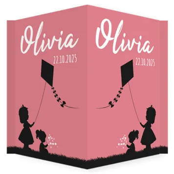 Raambord roze met zwart meisjes silhouet