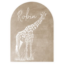 Geboortekaartje giraf vintage