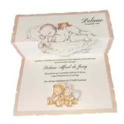 Klassiek geboortekaartje perkament