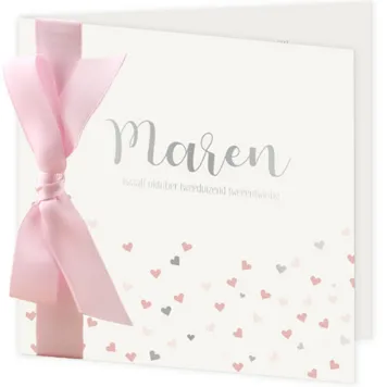 Hartjesregen zacht roze lint - Maren